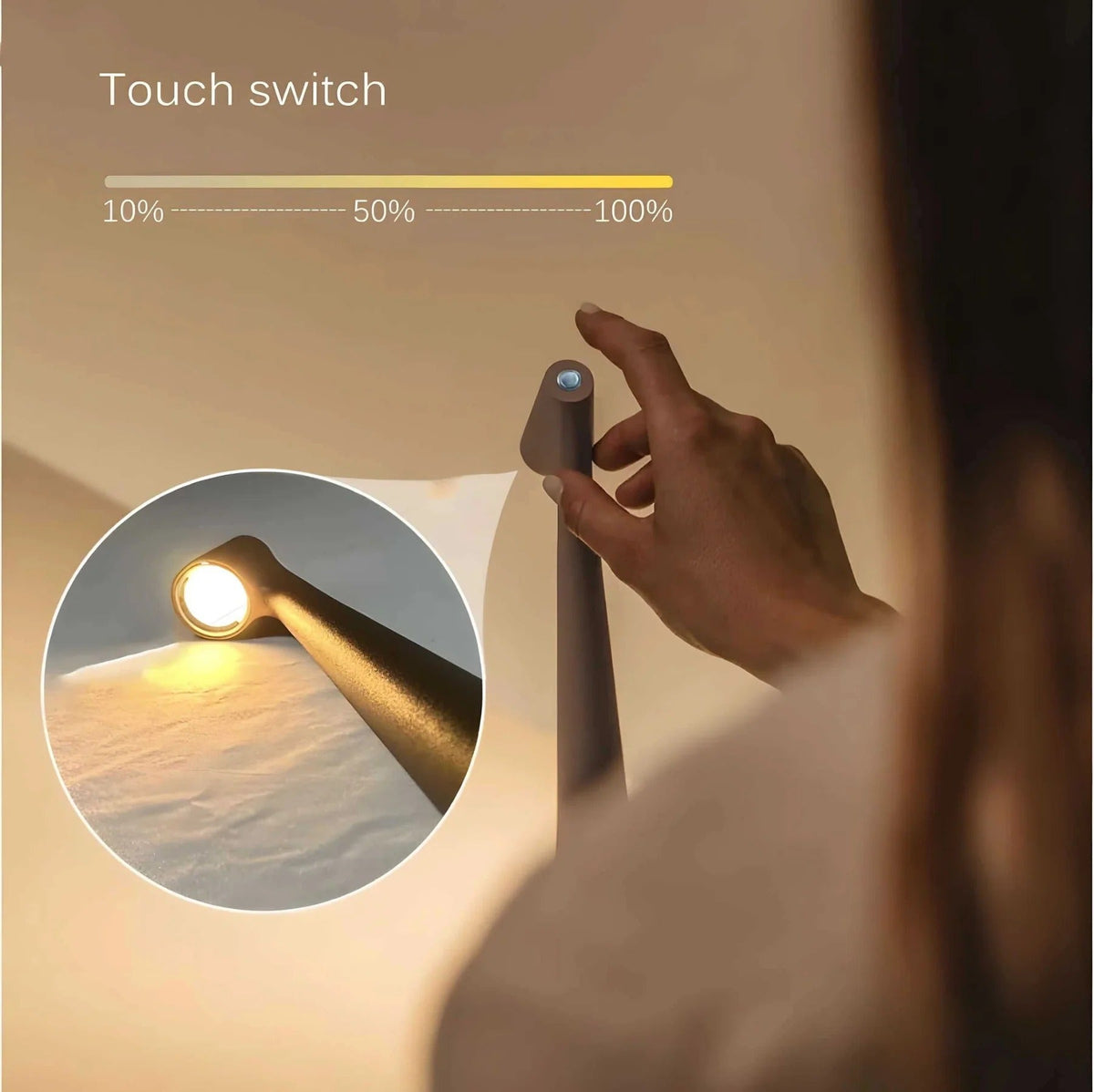 USB Charging Aluminum Desk Lamp – Cordless with 3 Brightness Levels