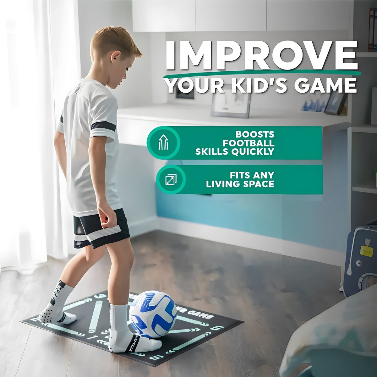 Guided Video Workout Program on Football Training Mat