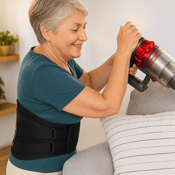 Back Brace with Aluminum Stays for Adjustable Lumbar Support