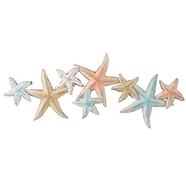 Coastal-Themed Metal Wall Art Set - Starfish Design, 46.5 Inches Wide