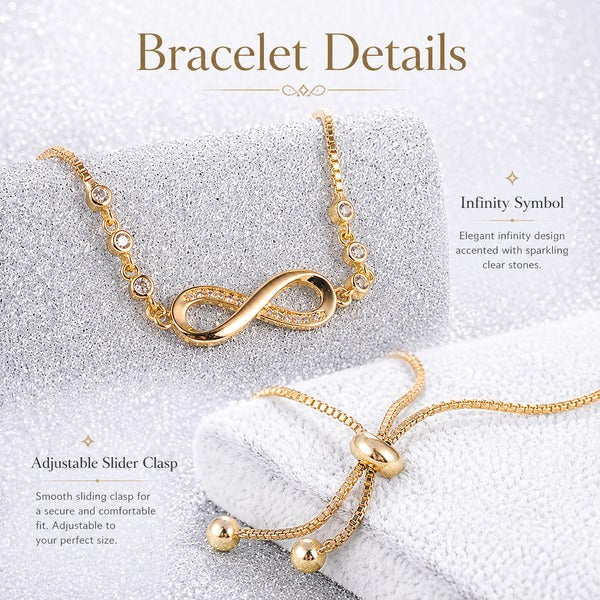 Adjustable Chain Bracelet featuring Infinity Symbol and Lobster Clasp