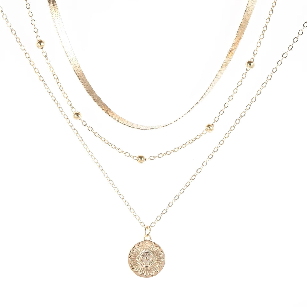 Lobster Clasp Double Pendant Necklace with Adjustable Extender Chain
