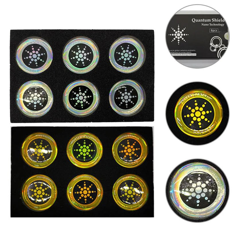 6-Pack of EMF Protection Stickers for Mobile Devices and Laptops