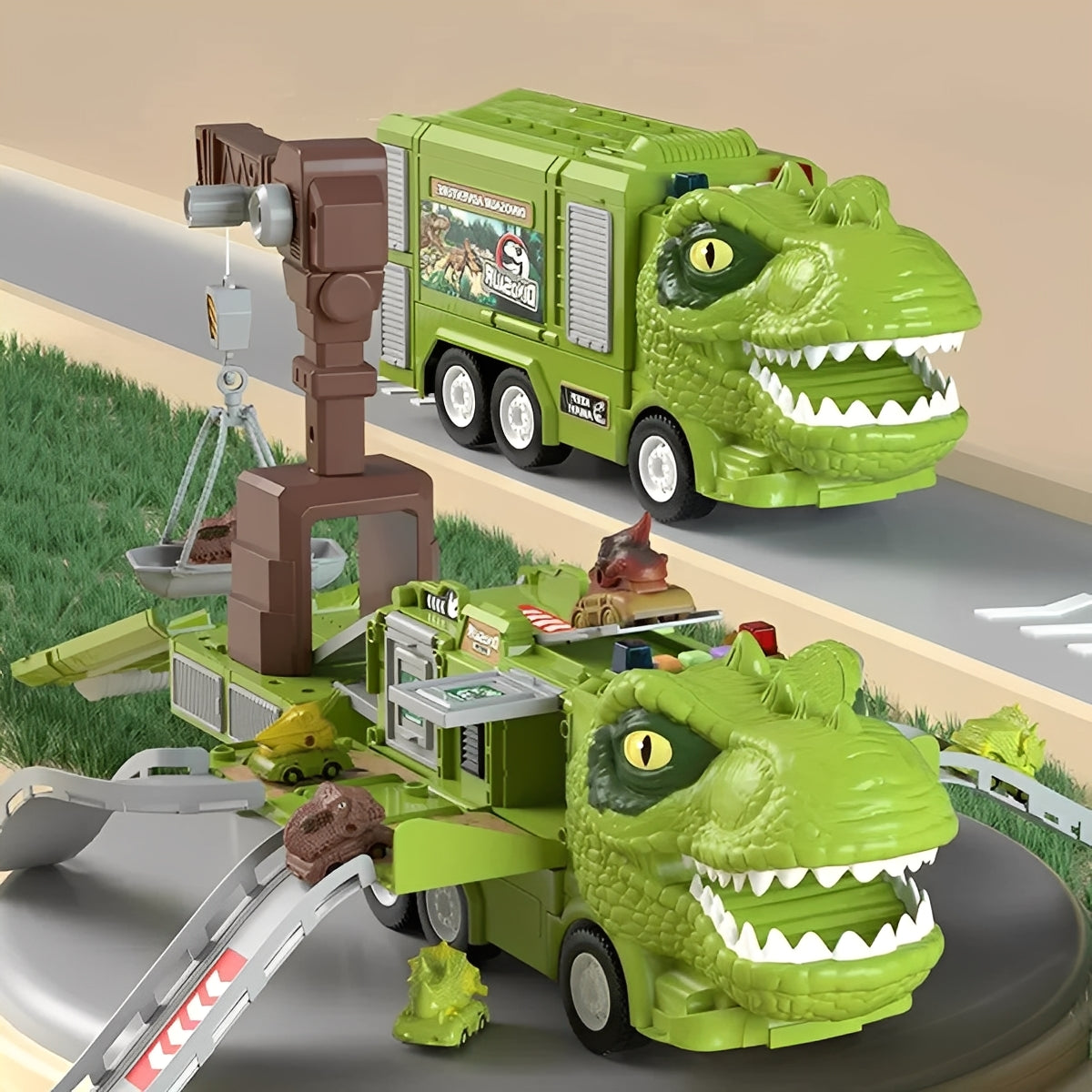 Dual Dinosaur Toy Truck - 2-in-1 Play Vehicle