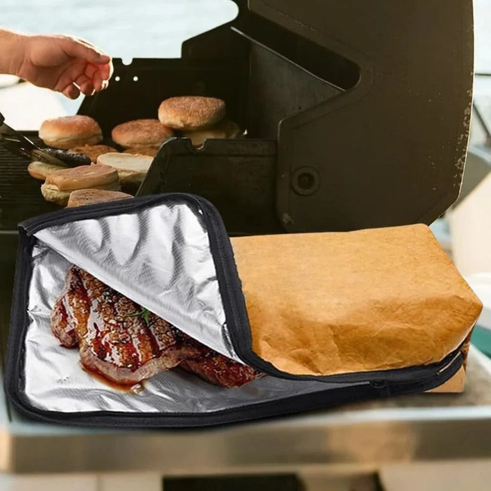 Insulated Meat Resting Blanket with Handle for Barbecue Brisket