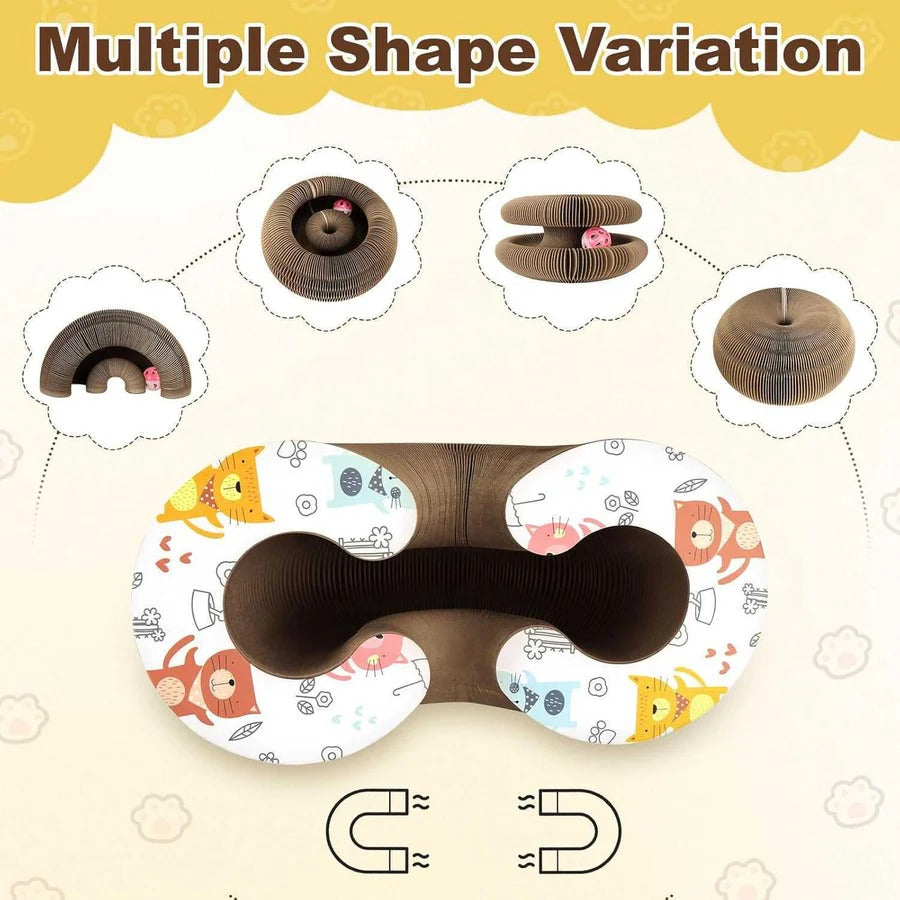 Interactive Cat Scratching Pad Set with Rolling Ball Track, 2 Pieces