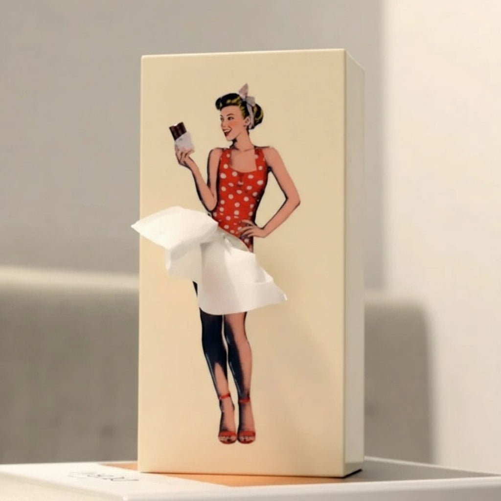 Tissue Box Cover with Skirt Design for Home Decor