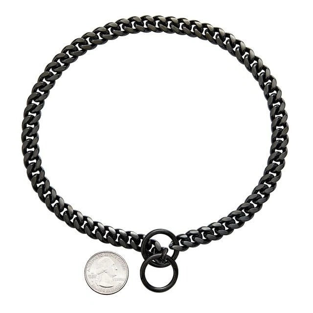 Dog Collar in Stainless Steel Chain Design – Available in Various Colors