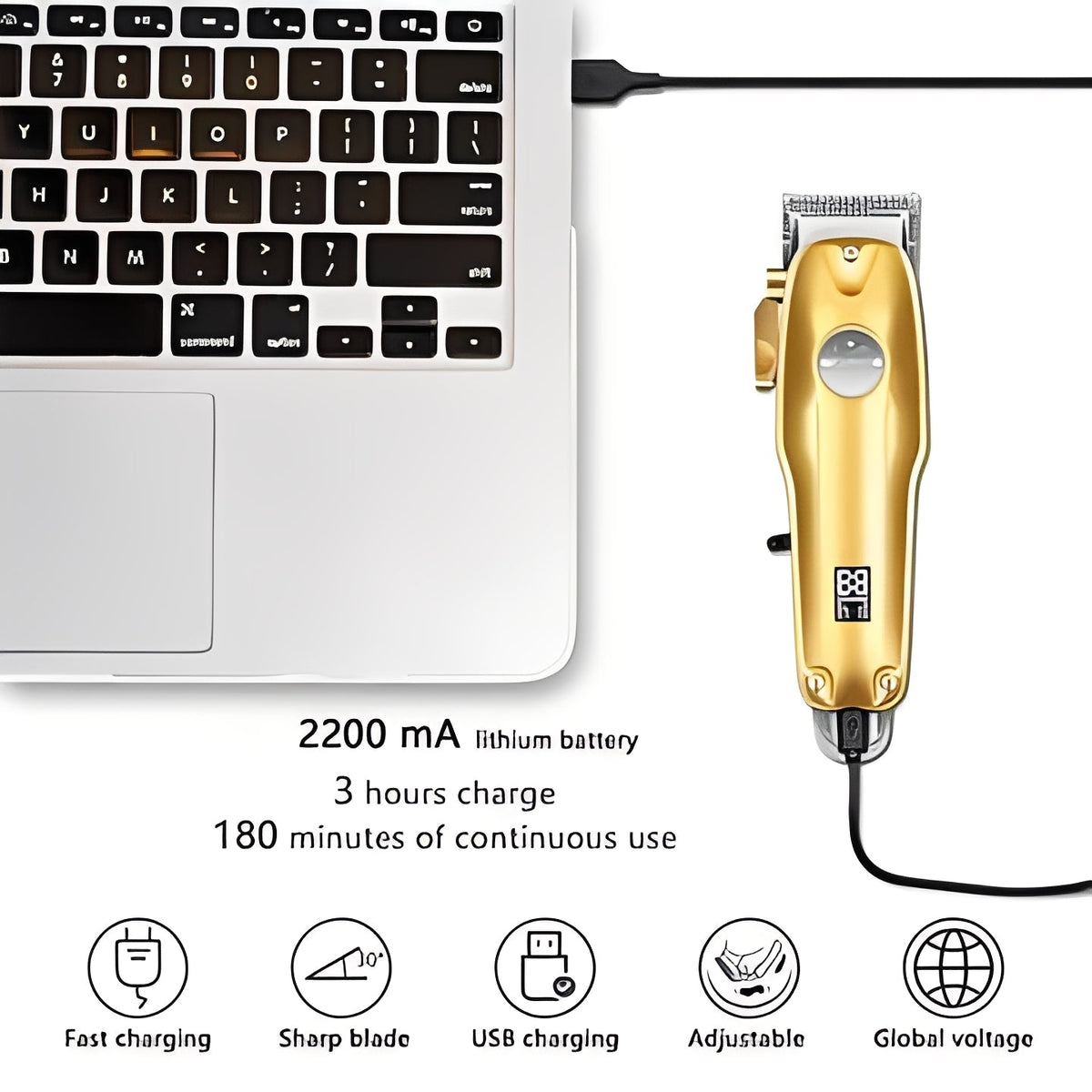 Adjustable Clipper and Outliner Hair Cutting Kit - Cordless Design