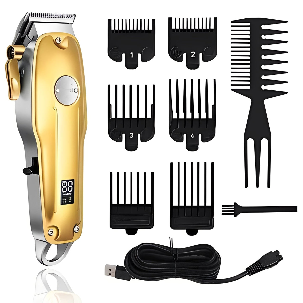 Adjustable Clipper and Outliner Hair Cutting Kit - Cordless Design
