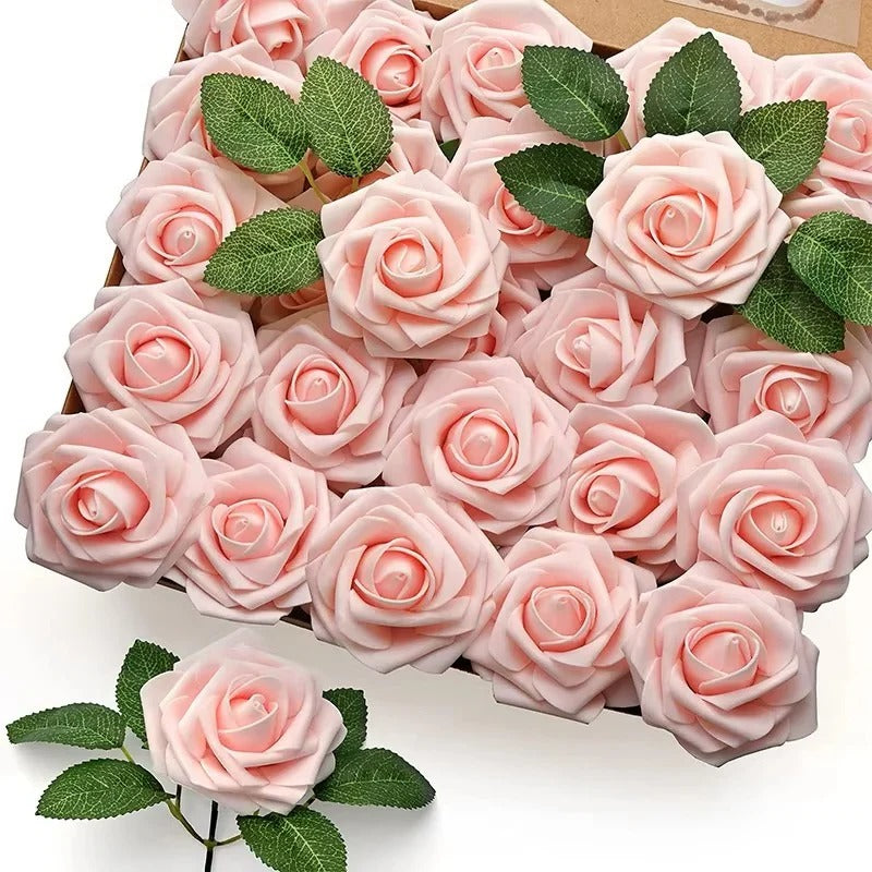 Red Silk Rose Stems for Home Decor and Wedding Centerpieces