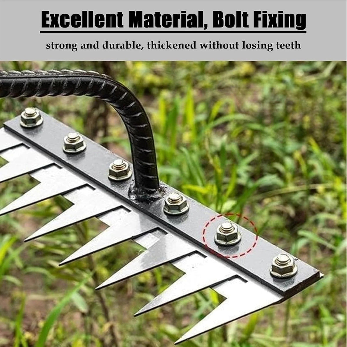 Heavy-Duty Iron Rake for Weeding in Gardens and Lawns