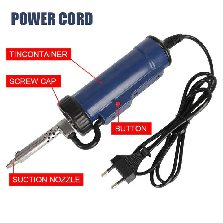 Desoldering Pump with Electric Operation and 3 Changeable Nozzles