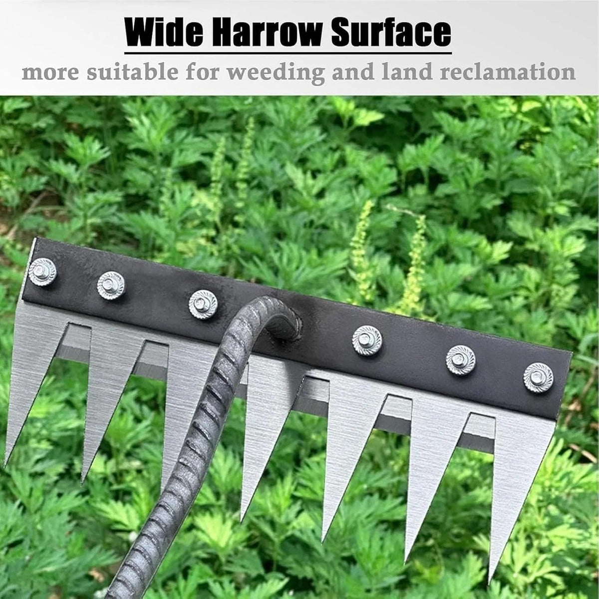Heavy-Duty Iron Rake for Weeding in Gardens and Lawns