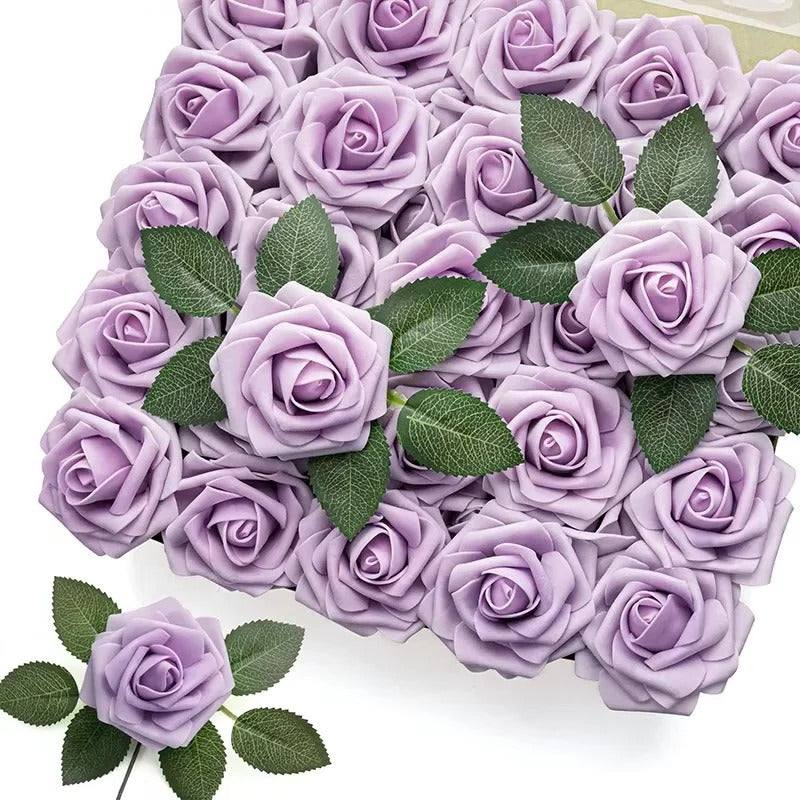Red Silk Rose Stems for Home Decor and Wedding Centerpieces