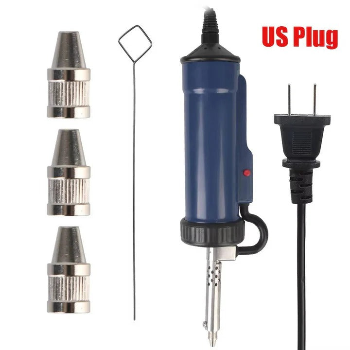 Desoldering Pump with Electric Operation and 3 Changeable Nozzles