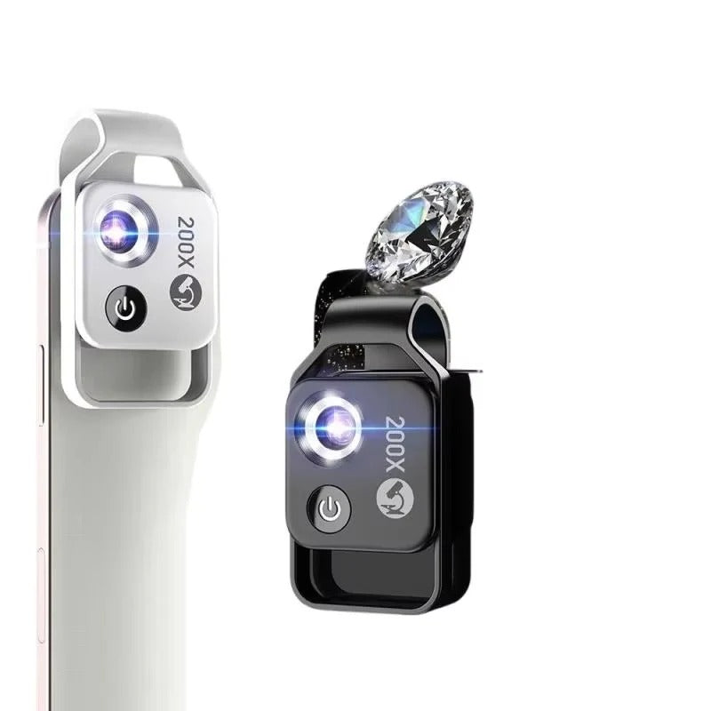 200x Zoom Mobile Phone Microscope Lens - Clip-On Design