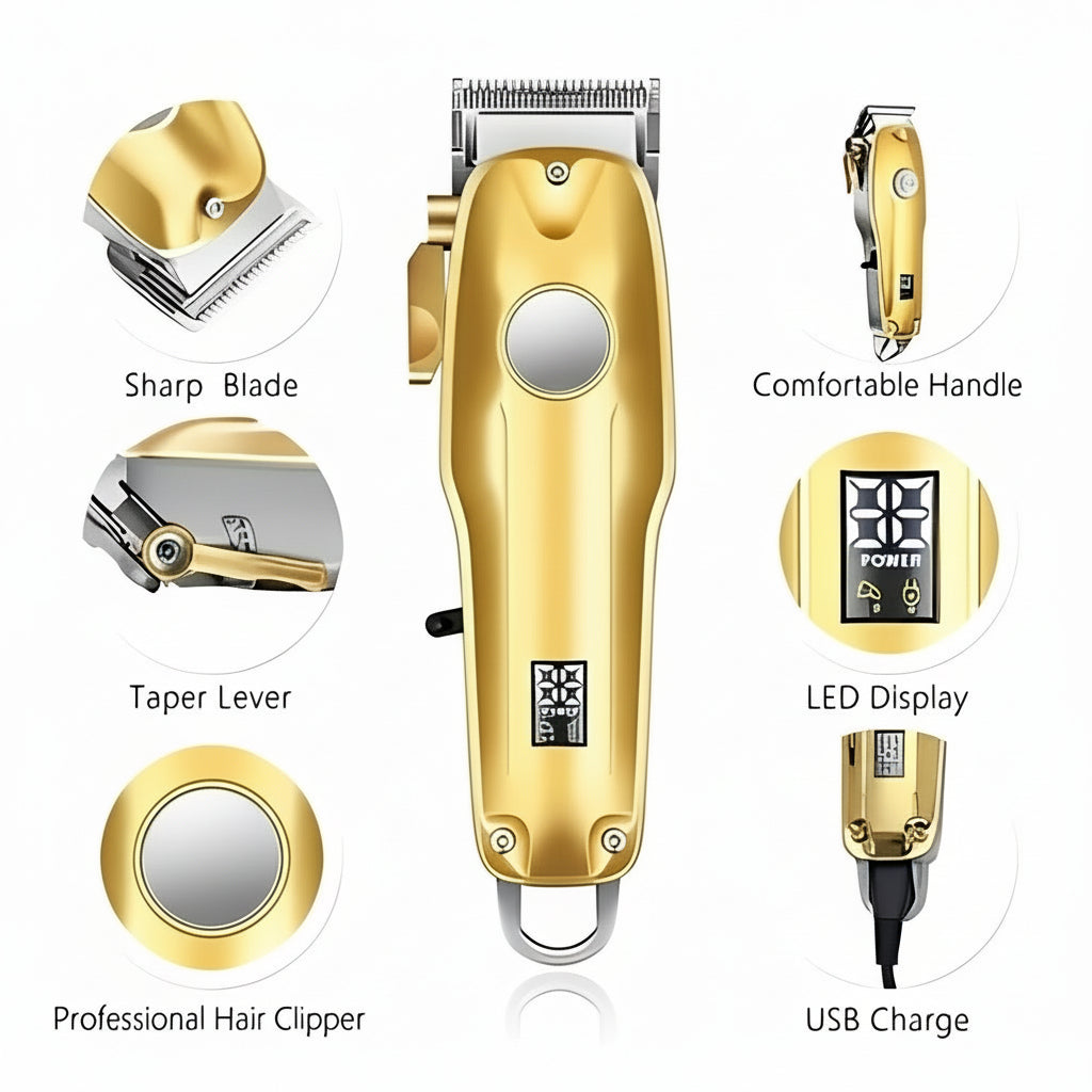 Adjustable Clipper and Outliner Hair Cutting Kit - Cordless Design