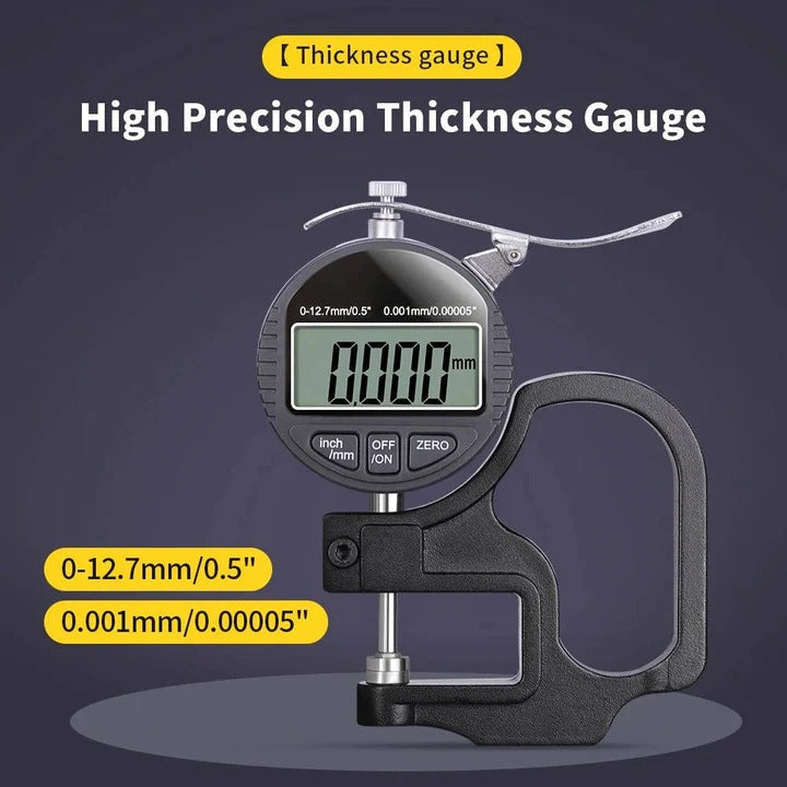 LCD Digital Thickness Meter with Metric and Imperial Measurement