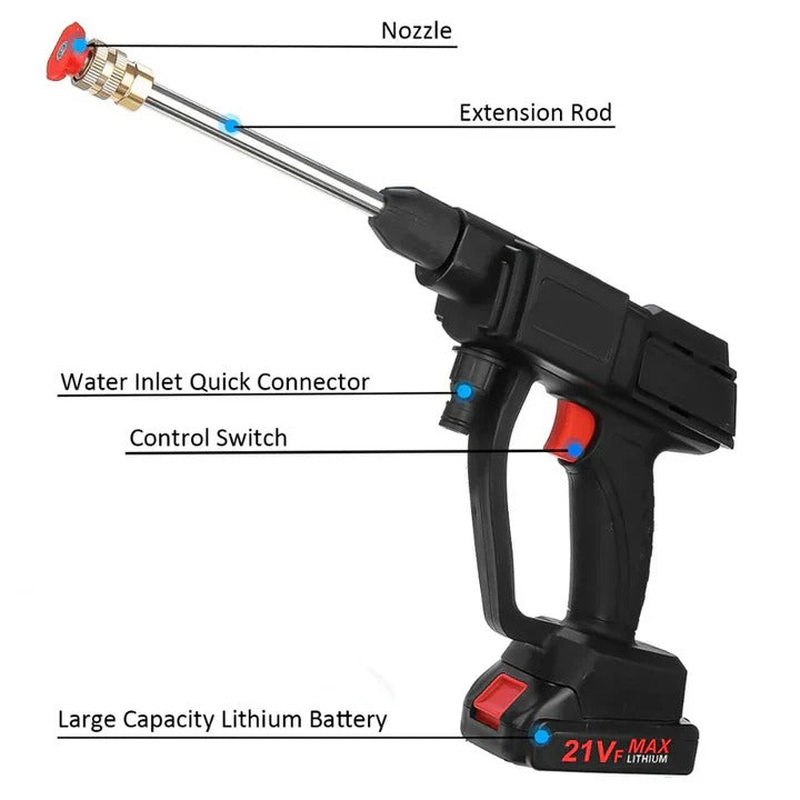 Portable Electric Pressure Washer with Dual Replaceable Batteries