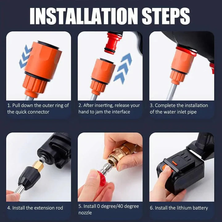 Portable Electric Pressure Washer with Dual Replaceable Batteries