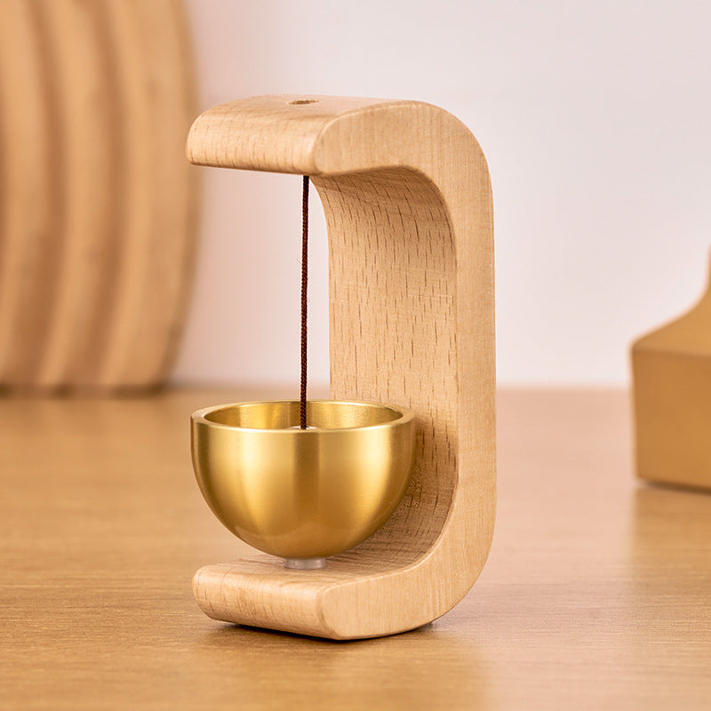 Wooden Wind Chime with Magnetic Singing Bowl