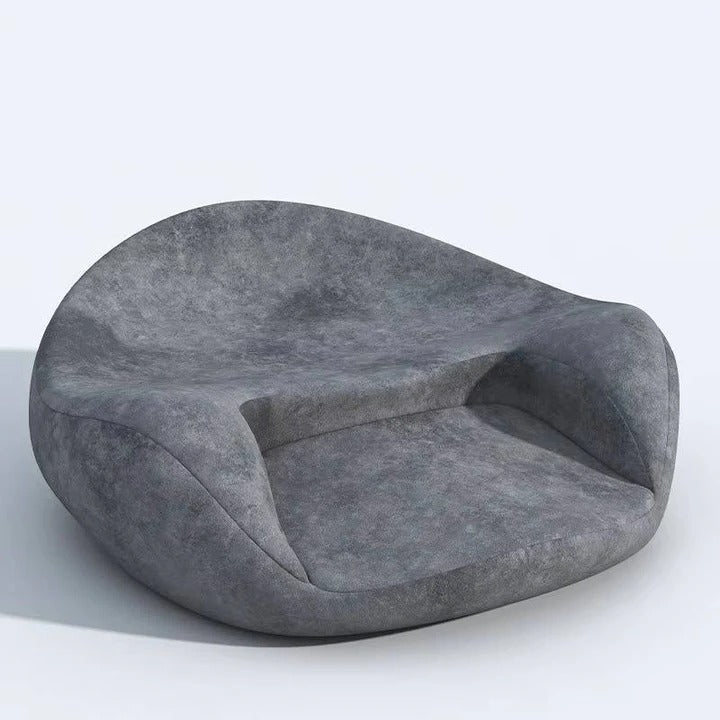 Curved Back Support Floor Cushion with Washable Cover and Non-Slip Base