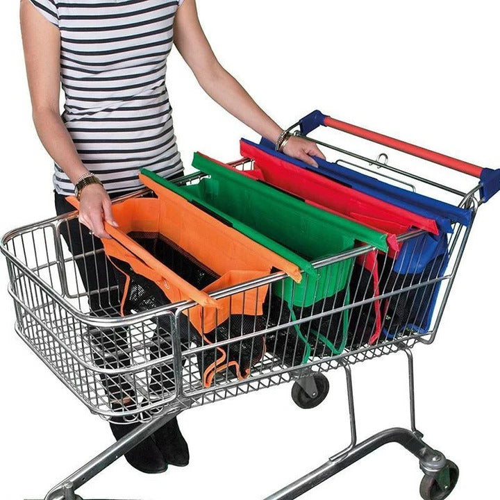 Insulated Compartment Tote Bag - Foldable Shopping Cart