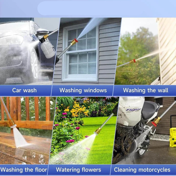 Portable Electric Pressure Washer with Dual Replaceable Batteries