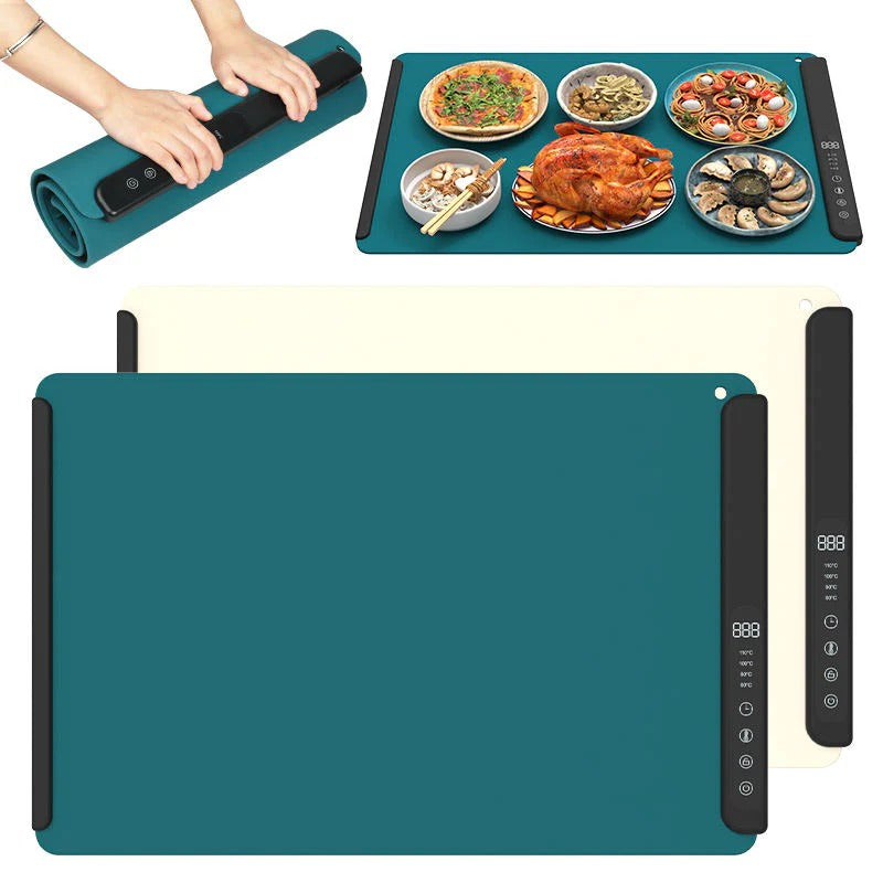 Electric Food Heating Mat – Foldable with Temperature Regulation and Auto Shutoff