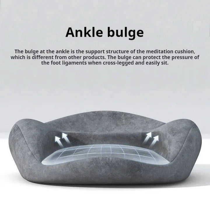 Curved Back Support Floor Cushion with Washable Cover and Non-Slip Base