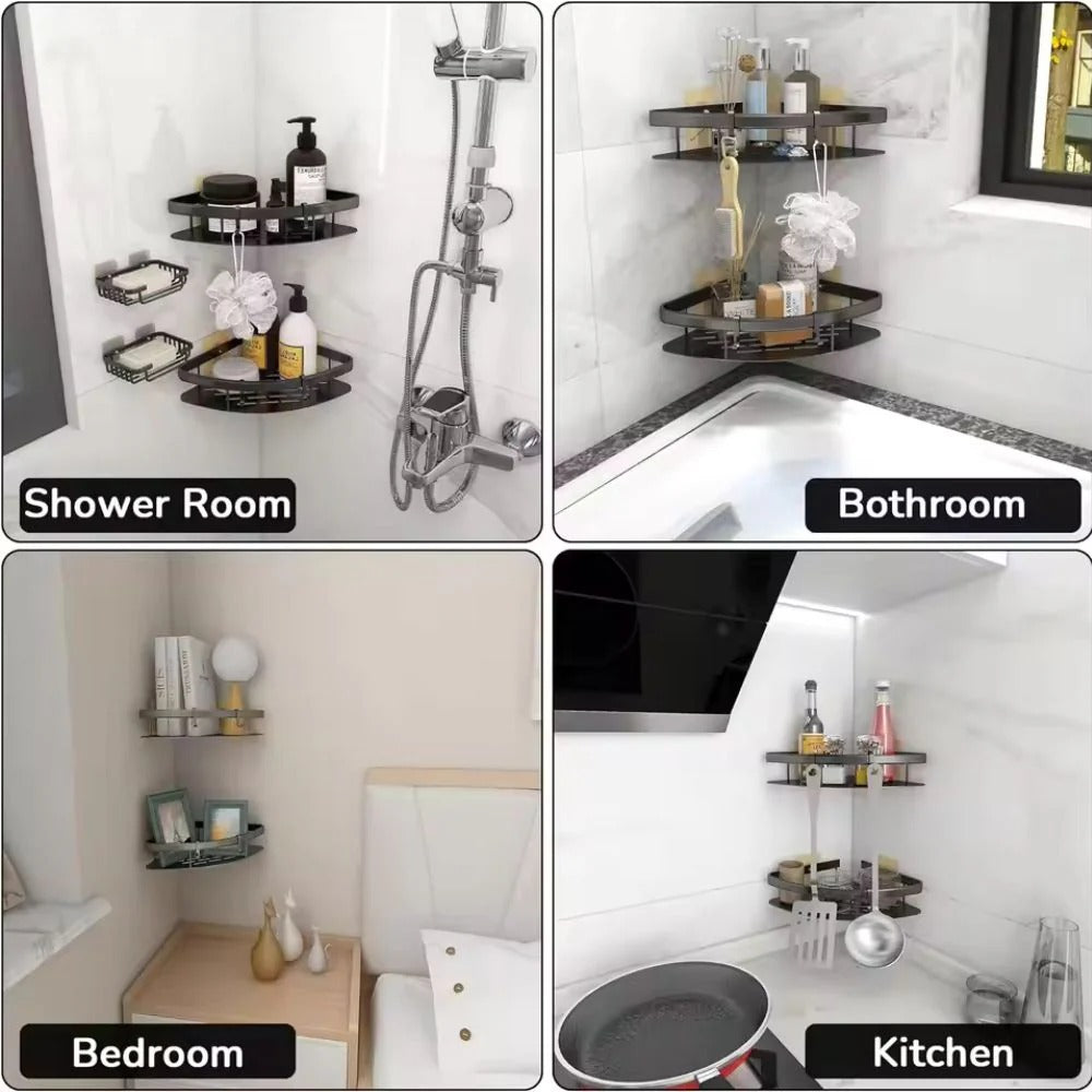 Corner Shower Organizer for Bathroom Space Saving