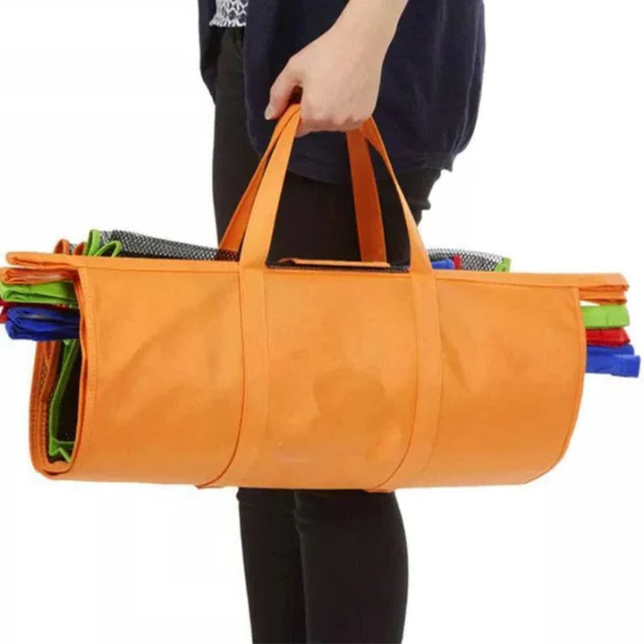 Insulated Compartment Tote Bag - Foldable Shopping Cart