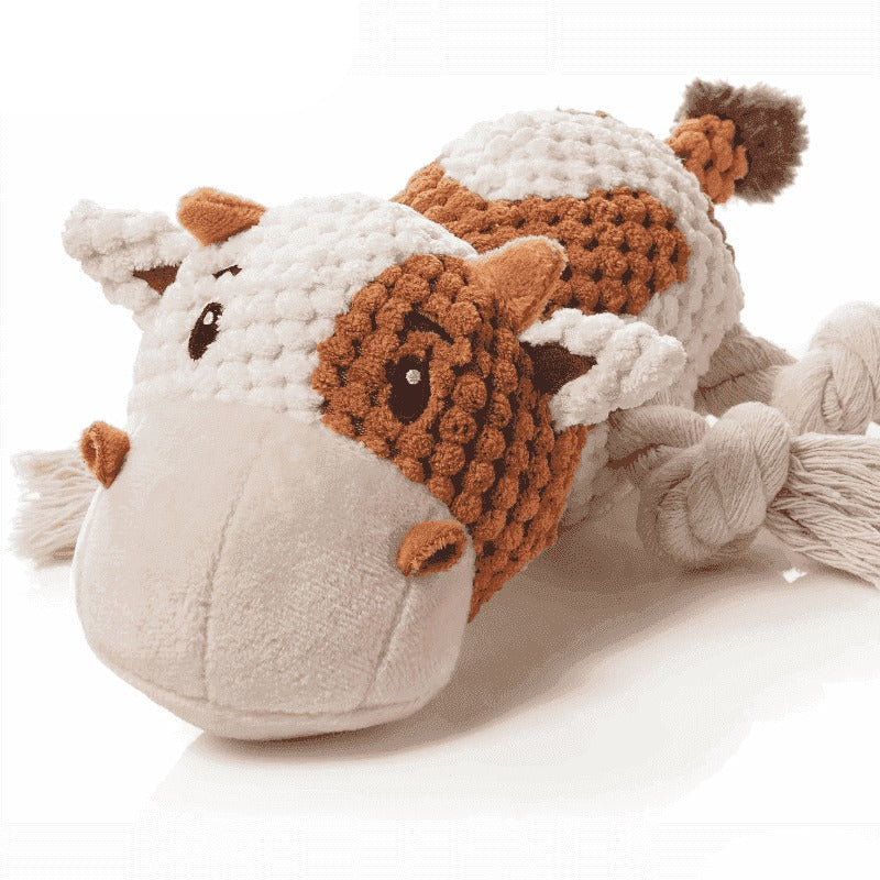 Chewable Dog Toy in Octopus Shape with Squeaker and Crinkle Fabric