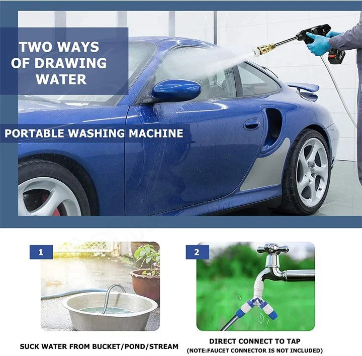 Portable Electric Pressure Washer with Dual Replaceable Batteries
