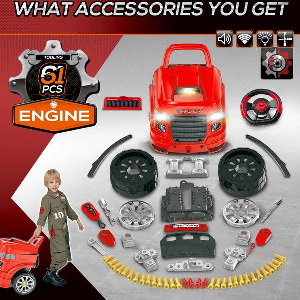 Kids' Car Maintenance Play Set with Truck Engine Toy