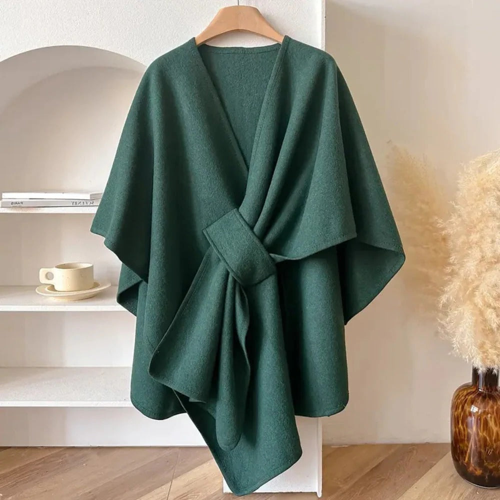 Casual and Dress Poncho Shawl Made of Microfiber
