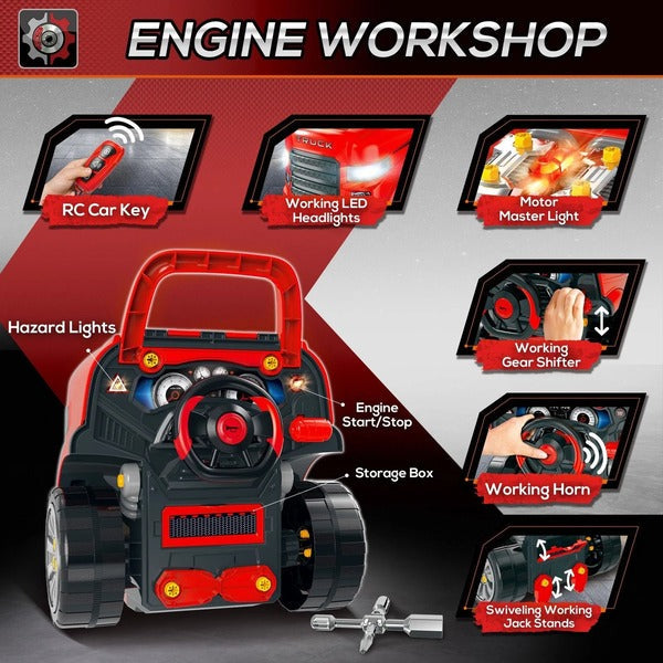 Kids' Car Maintenance Play Set with Truck Engine Toy