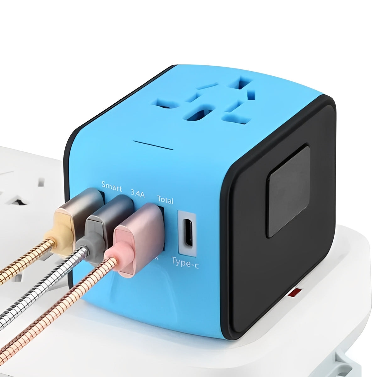 Travel Power Adapter for Universal Use with USB Charging Ports