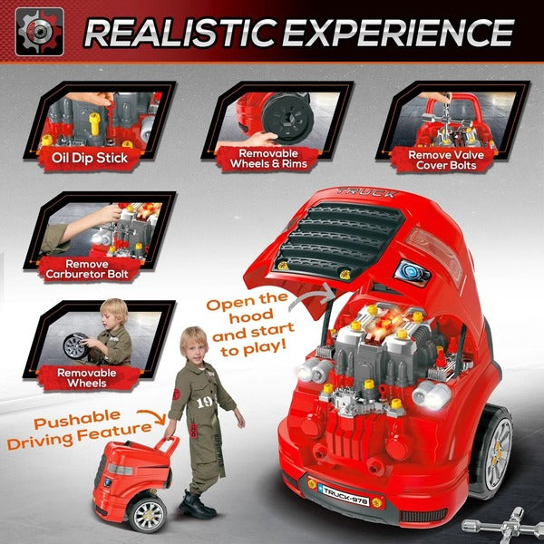 Kids' Car Maintenance Play Set with Truck Engine Toy