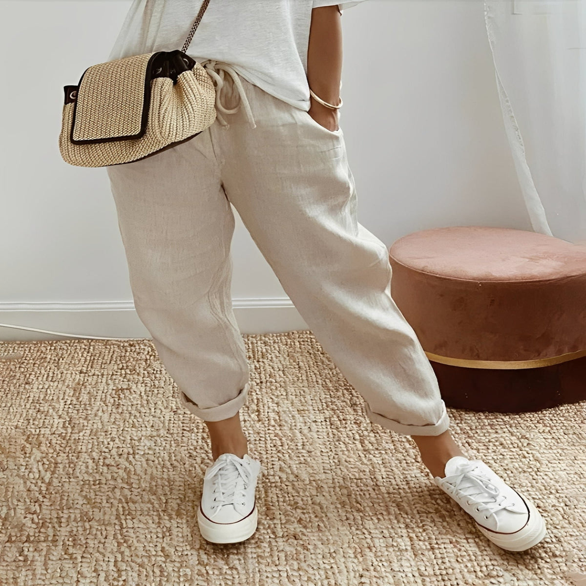 Moisture-Wicking Cotton Trousers for Breathable Comfort