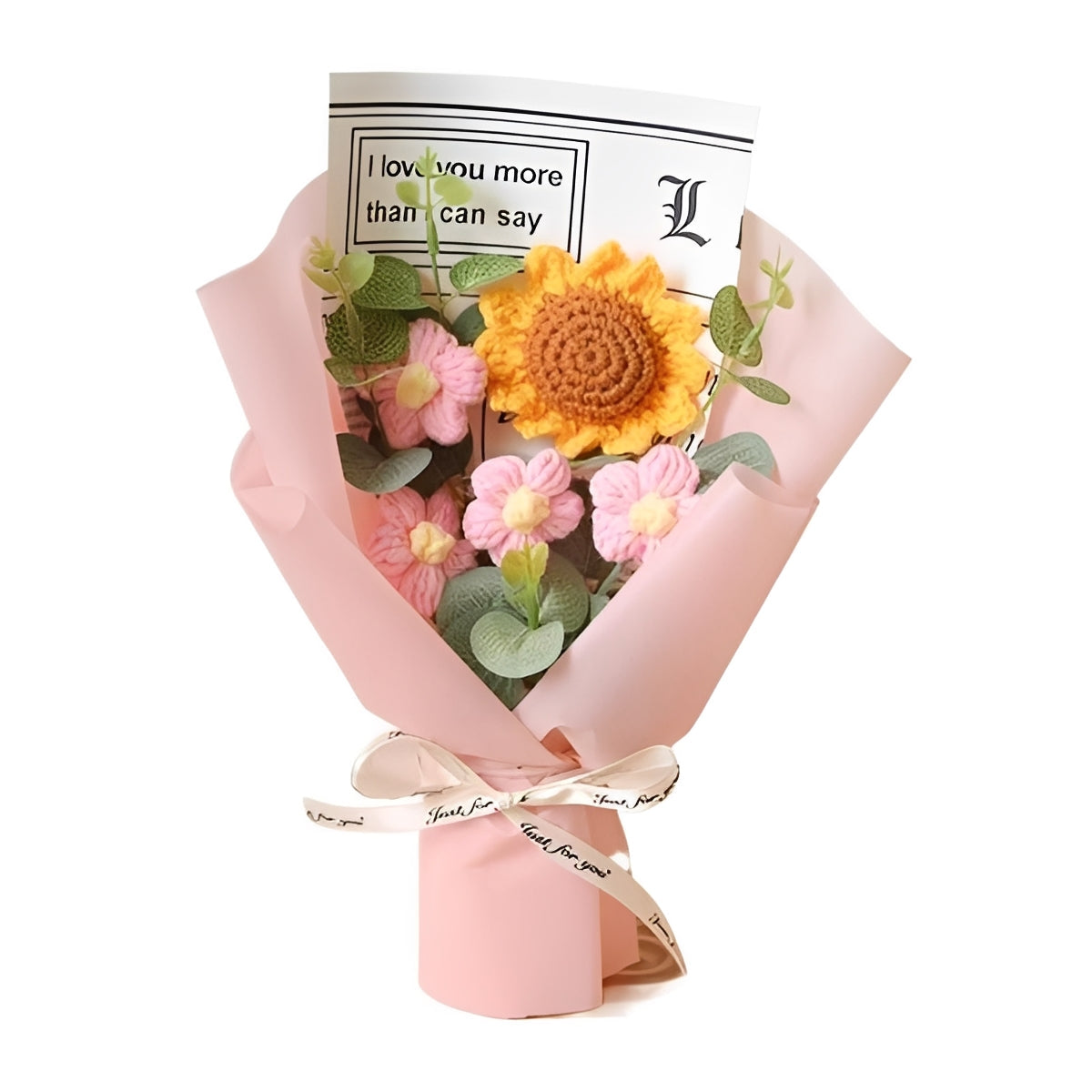 Crochet Bouquet of Sunflowers and Daisies for Special Occasion Gifts