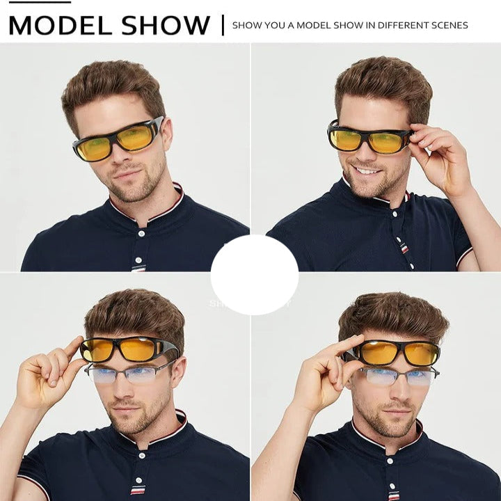 Tinted Lenses Night Vision Glasses with Anti-Glare Protection
