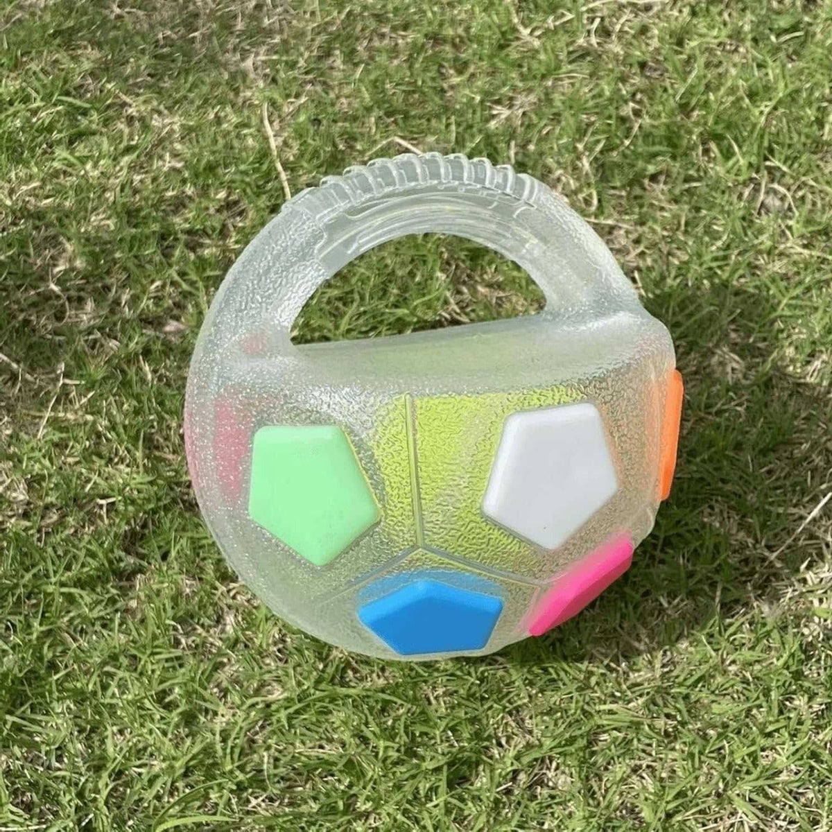 Durable Rubber Chew Toy Shaped Like a Football in Bottle Style