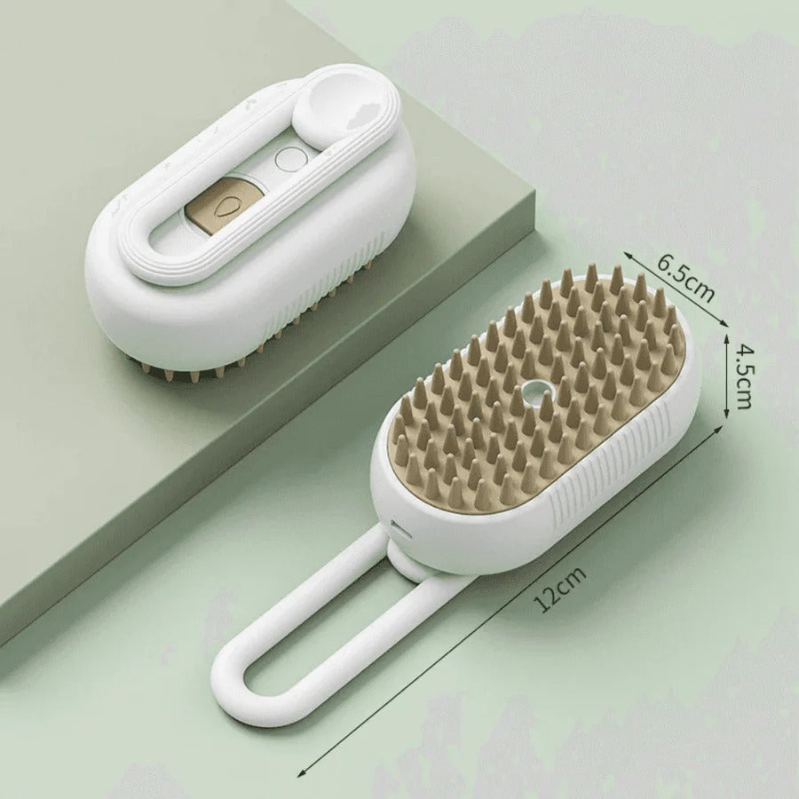 Grooming Brush for Pets with De-Shedding Comb and Steam Spray Function