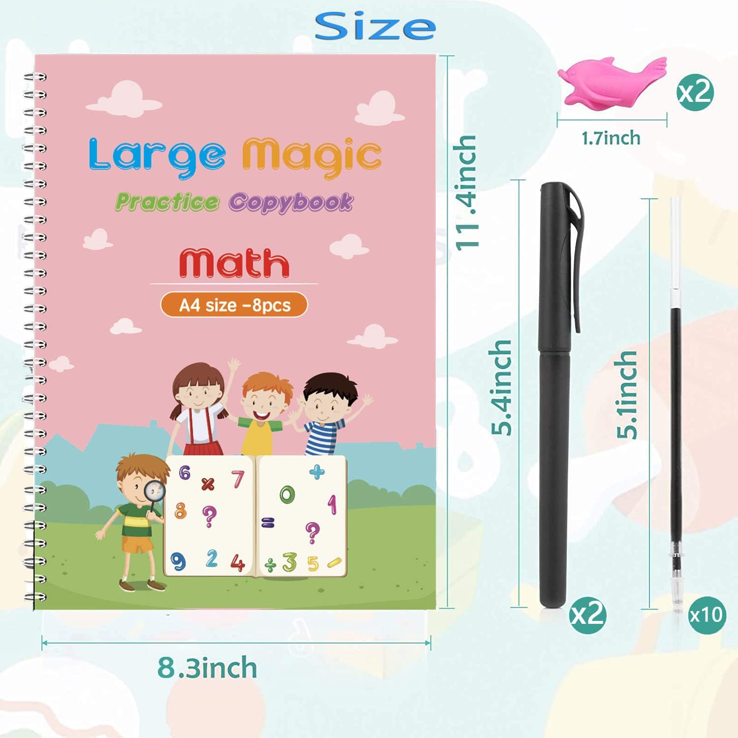Children's 4-Pack Notebook Set with Pens for Ages 3 and Older