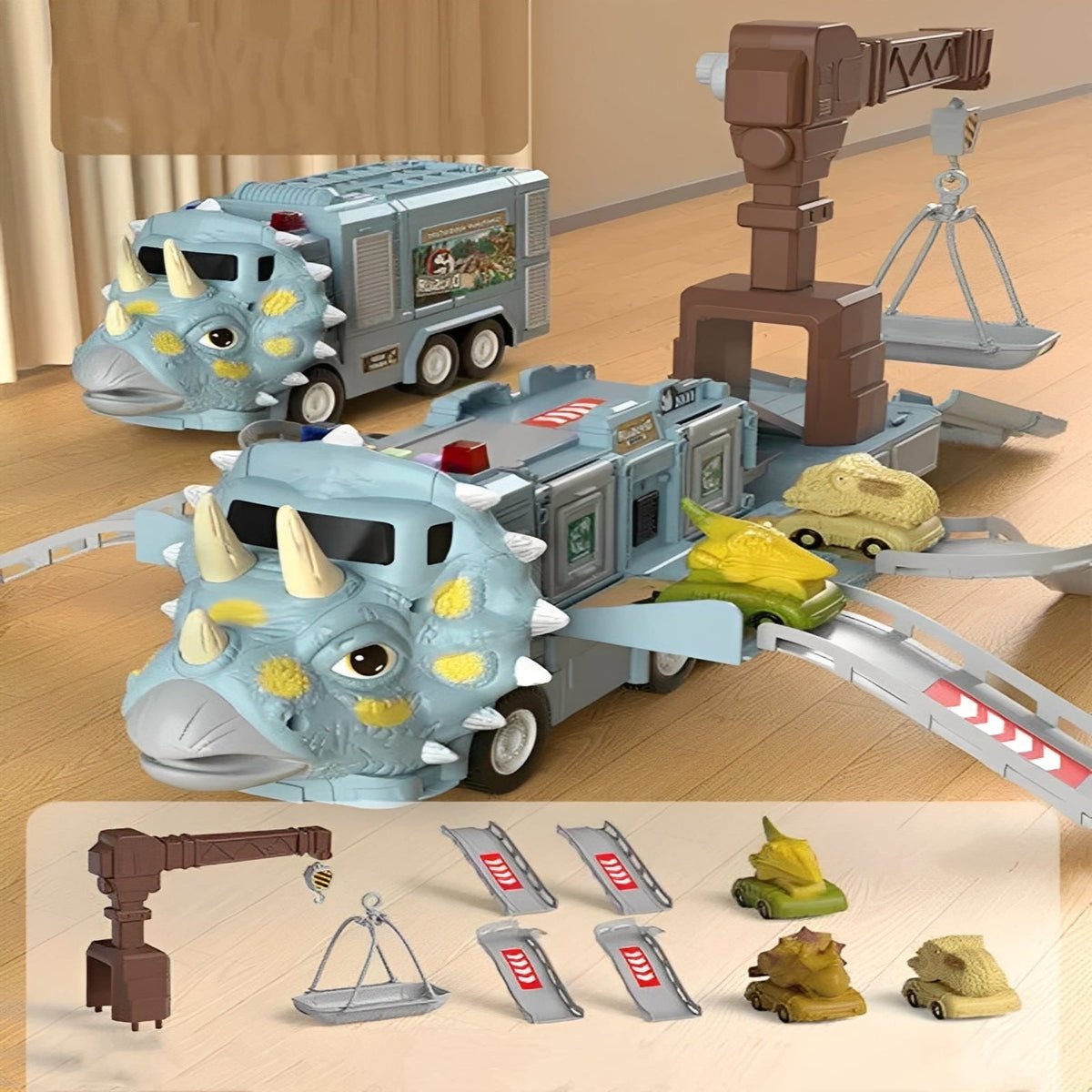 Dual Dinosaur Toy Truck - 2-in-1 Play Vehicle