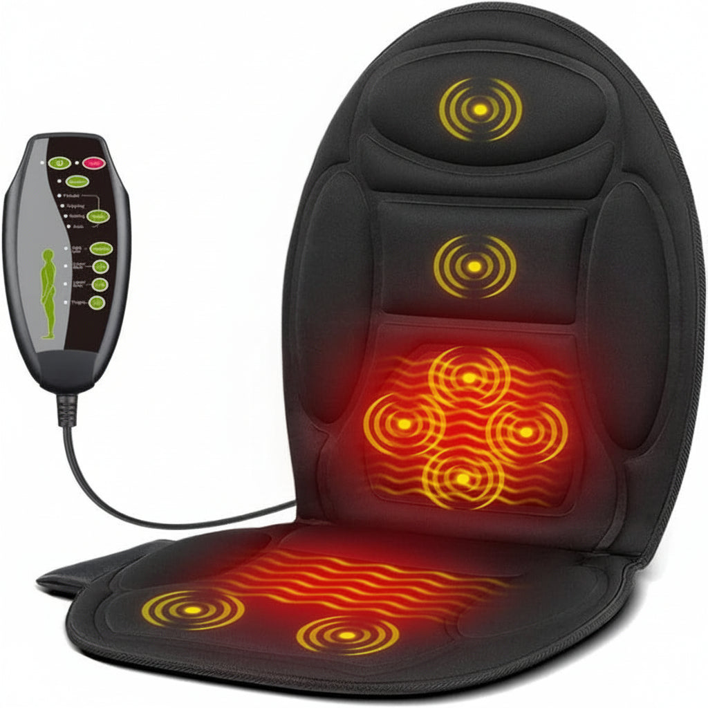 Heated and Vibrating Massage Cushion for Home and Vehicle Seats