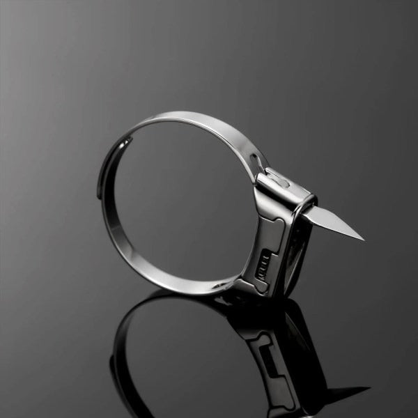 Compact Emergency Safety Ring with Hidden Blade - Stainless Steel Design
