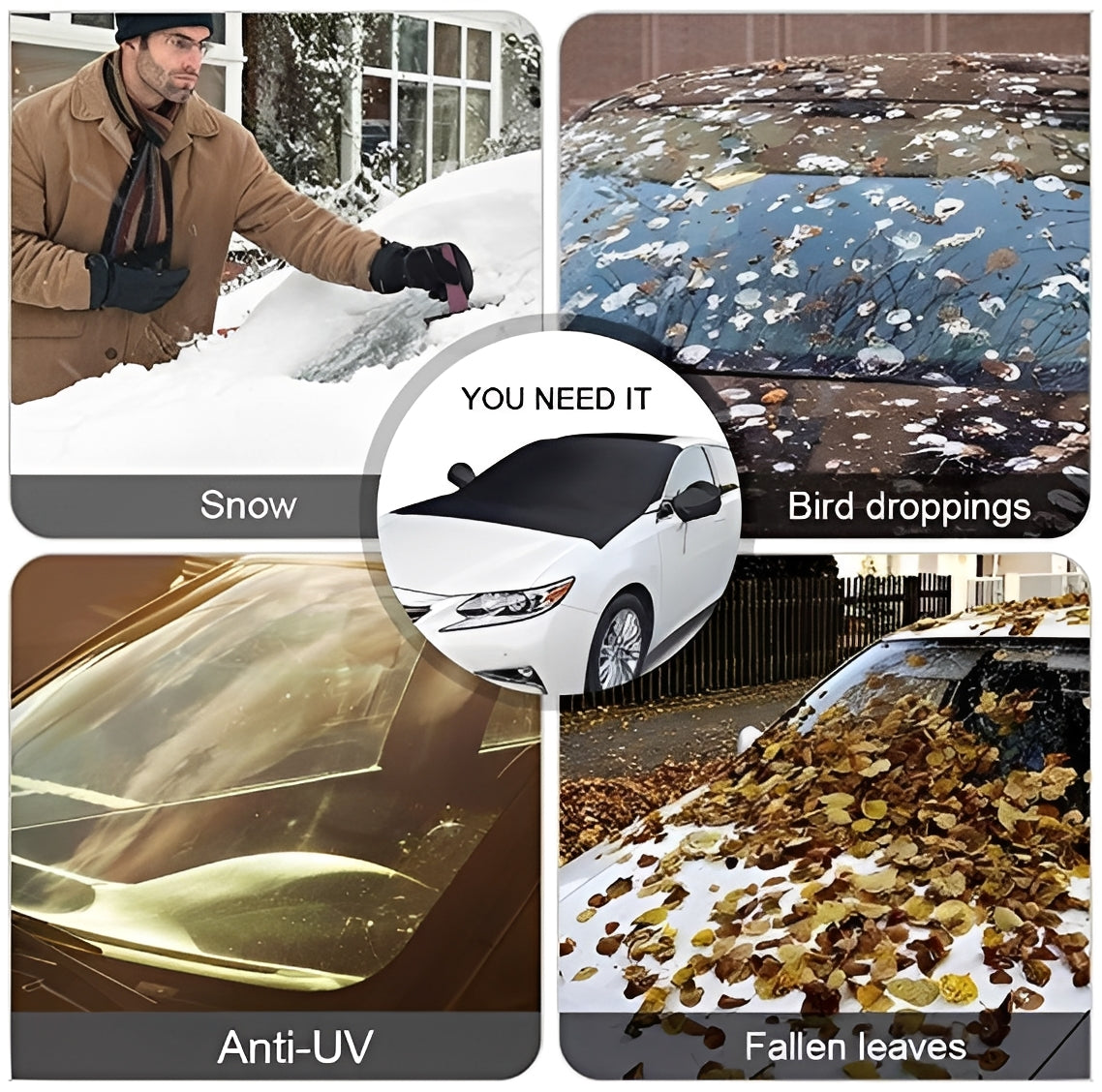 Sun Protection Magnetic Windshield Cover for Cars
